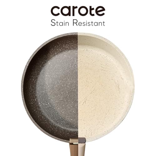 CAROTE 17PCS Pots and Pans Set Non Stick with Detachable Handle, Nonstick Cookware Sets, Cooking Kitchen Set, Oven/Dishwasher Safe, Induction Cookware, Brown, RV Kitchen Pot and Pan - Image 4