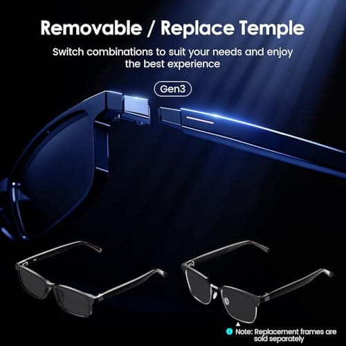 Emerhome Gen3 Smart Translation Glasses – Bluetooth Glasses with Dual Temples (Bluetooth+Standard), Real-Time AI Interpreter, Touch Control, Voice Assistant – Lightweight for Travel, Work, Business - Image 7