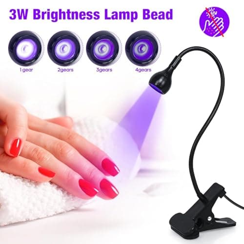 AORAEM Nail Lamp LED Nail Manicure Dryer Curing Light with Black Gooseneck and Clamp for Gel Nails - Image 2