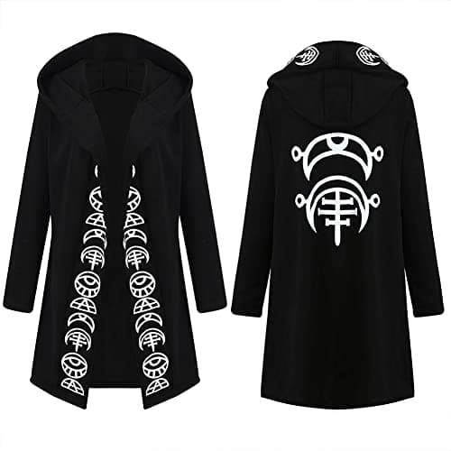 diffstyle Women Moon Gothic Witchcraft Punk Vintage Casual Long Hoodies Top Sweatshirt (2XL) Black - Image 3