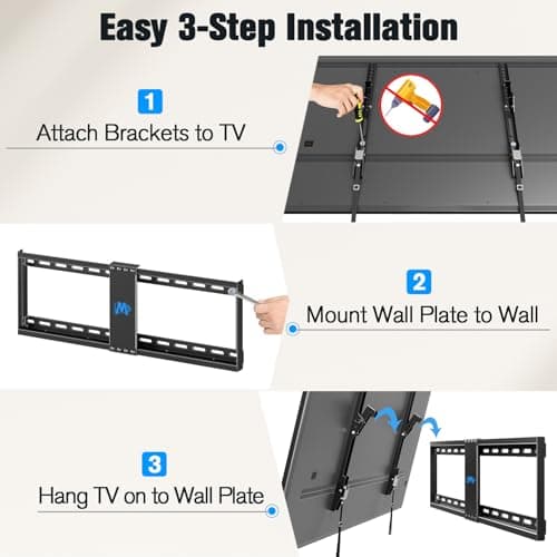 Mounting Dream UL Listed TV Mount for Most 37-75 Inch TV, Universal Tilt TV Wall Mount Fit 16", 18", 24" Stud with Loading Capacity 132lbs, Max Vesa 600 x 400mm, Low Profile Flat Wall Mount Bracket - Image 8