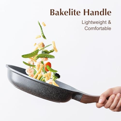 SENSARTE Nonstick Frying Pan Skillet, Swiss Granite Coating Omelette Pan, Healthy Stone Cookware Chef's Pan, PFOA Free (8/9.5/10/11/12.5 Inch) (9.5 Inch) - Image 6