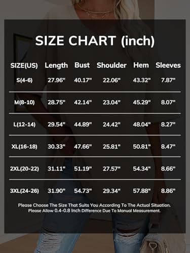 ATHMILE Womens Summer Oversized Shirts V Neck Plus Size Spring Workout Tops Beach Vacation 2025 Gym Clothes Black - Image 6