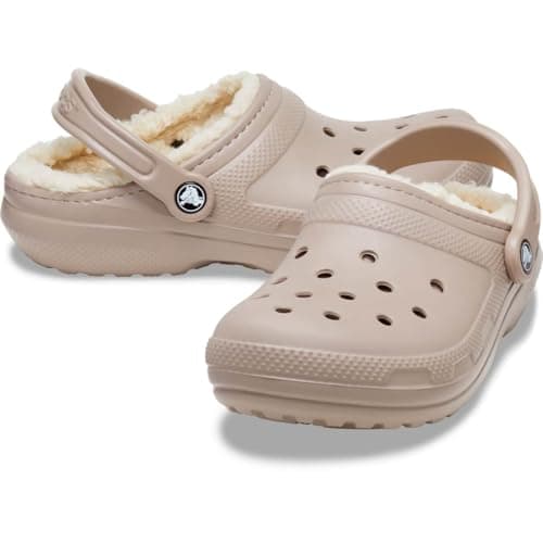 Crocs Unisex Men's and Women's Classic Lined Clog | Fuzzy Slippers, Mushroom/Bone, 12 Men/14 Women - Image 2