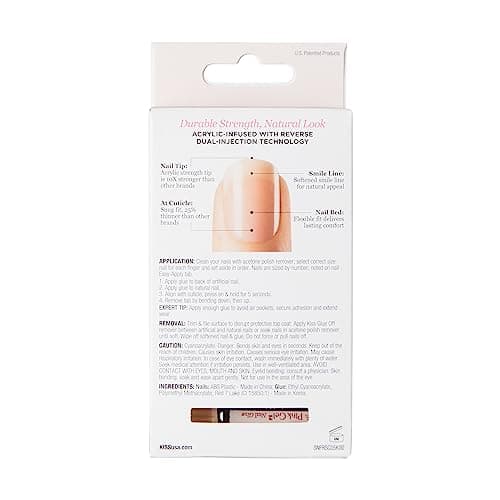 KISS Salon Acrylic Nude French Tip Press On Nails Short, ‘Breathtaking’, Beige, Squoval, Includes 28 Fake Nails, Nail Glue 2g, 1 Manicure Stick, 1 Mini File - Image 3