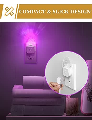 Night Lights Plug Into Wall [2 Pack], Color Changing Night Light for Kids, 8-Color RGB LED Nightlight with Dusk to Dawn Sensor for Bathroom Decor, Children Room, Gift - Image 5