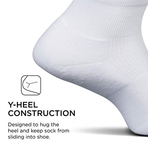 Feetures Therapeutic Max Cushion Quarter Sock - Non-Binding Diabetic Socks - White, L (1 Pair) - Image 2