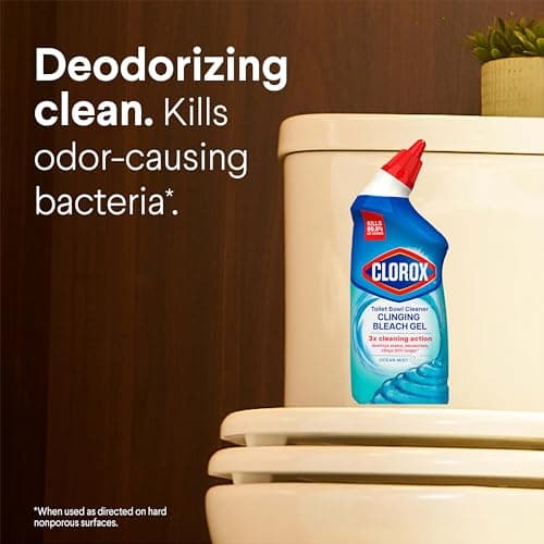 CLOROX Toilet Bowl Cleaner Clinging Bleach Gel, Ocean Mist, 24 Fl Oz, Pack of 2 (Package May Vary) - Image 7