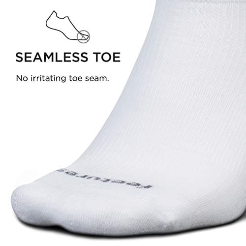 Feetures Therapeutic Max Cushion Quarter Sock - Non-Binding Diabetic Socks - White, L (1 Pair) - Image 4