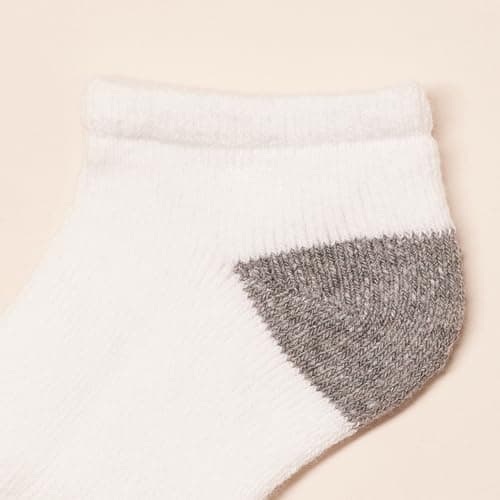 Amazon Essentials Unisex Kids' Cotton Low Cut Cushioned Sock, 14 Pairs, White/Grey, Medium - Image 3
