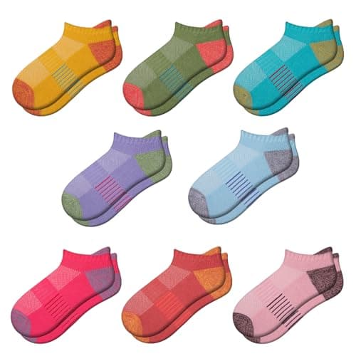 Comfoex Girls Socks Ankle Athletic Socks For Kids 4-6 6-8 8-10 Years Old Short Socks With Cushioned Sole 8 Pairs - Image 7