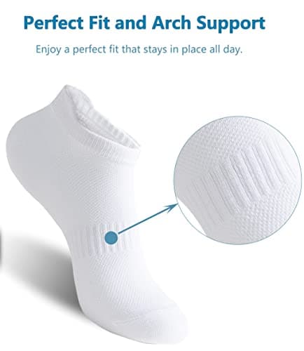 Irisbear Ankle Socks for Women Running Athletic Low Cut Tab Sports No Show Socks 6-Pairs White/Black/Gray - Image 4