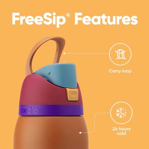 Owala FreeSip Insulated Stainless Steel Water Bottle with Straw for Sports and Travel, BPA-Free Sports Water Bottle, 24 oz, Grey/Grey, Due North - Image 3