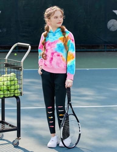 Malerotpc Kid Girls Clothes - Girls Outfits Tie Dye Tops and Leggings Pants 2 Piece Spring Clothes Set(4-5T) - Image 2