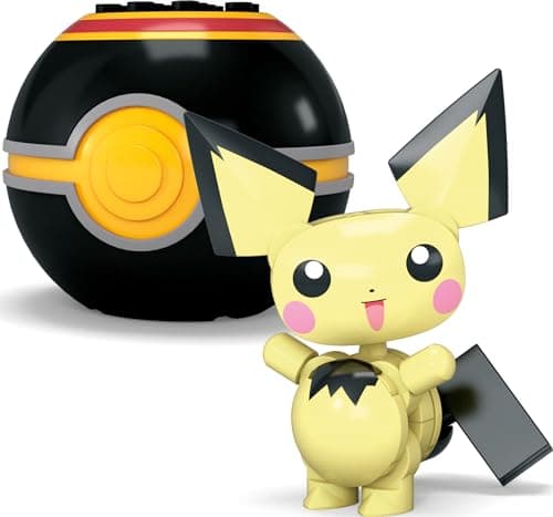 MEGA Pokémon Building Toys Set Pichu & Charmander with 40 Pieces, 2 Poseable Characters and Poké Ball, 2 Inches Tall, for Kids - Image 6