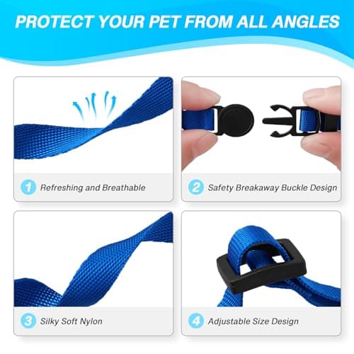 LAFAYI 18 Pcs Breakaway Pet Collars,Safety Buckle for Puppy Collars and Kitten Collar,Nylon,Mixed Colors,Adjustable,Ideal for Girl Boy Pet Supplies,Stuff,Accessories(M) - Image 3