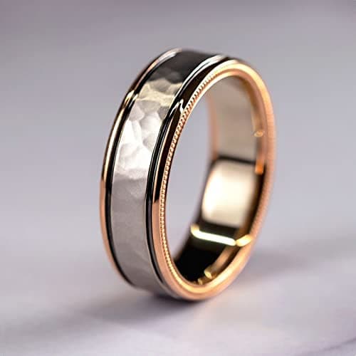 Engagement rings for couples set,3 pc His and Her Wedding Ring Set, Hypoallergenic Rose Gold Ring Set, Cubic Zirconia Bride Promise Rings Set,size 6-10 (8) - Image 5