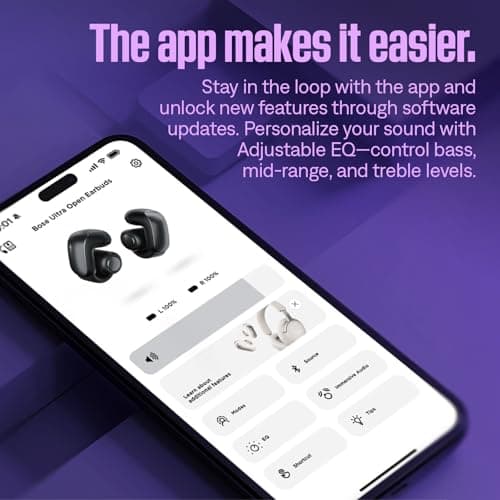 Bose Ultra Open Bluetooth Earbuds, True Wireless Earbuds with OpenAudio for Awareness, Clip On Design for Comfort, Immersive Audio, Up to 48 Hrs of Playtime, Black - Image 6