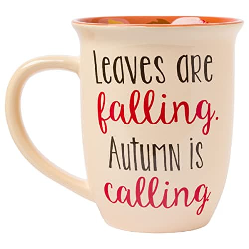 Silver Buffalo Peanuts Leaves are Falling Wide Rim Ceramic Mug, 16 Ounces, Tan/Multi - Image 2