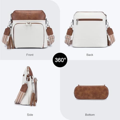 Roulens Crossbody Purse for Women,Lightweight Medium Crossbody Bag Soft Leather Women's Shoulder Handbags with Tassel - Image 7