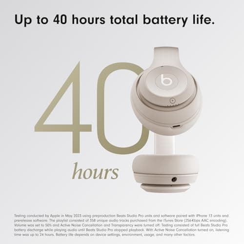 Beats Studio Pro - Wireless Bluetooth Noise Cancelling Headphones - Personalized Spatial Audio, USB-C Lossless Audio, Apple & Android Compatibility, Up to 40 Hours Battery Life - Sandstone - Image 4