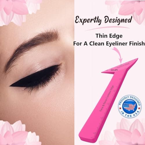 Eyeliner Stencils Pencil Liquid Waterproof Tool For Liner Makeup Brush Pen Stamp Thin Sharpener Cat Eyes Small Angled Wing Tip | Real Beginners Techniques Eye Shadow Lines Gel Eyebrow Pomade Black - Image 3
