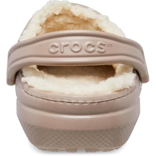 Crocs Unisex Men's and Women's Classic Lined Clog | Fuzzy Slippers, Mushroom/Bone, 12 Men/14 Women - Image 8
