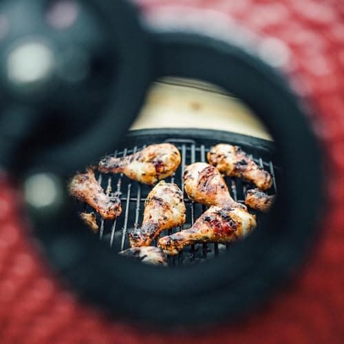 Kamado Joe Big Joe Series I 24-inch Ceramic Charcoal Grill and Smoker with Cart, Side Shelves, Stainless Steel Grates and 450 Cooking Square Inches in Red, Model BJ24Rh - Image 2