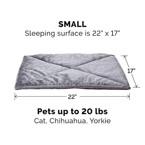 Furhaven ThermaNAP Self-Warming Cat Bed for Indoor Cats & Small Dogs, Washable & Reflects Body Heat - Quilted Faux Fur Reflective Bed Mat - Gray, Small - Image 2