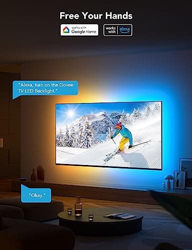 Govee TV LED Backlight, RGBIC Smart LED Strip Lights for 55-65 Inch TVs, Bluetooth and Wi-Fi APP Control, Works with Alexa & Google Assistant, Music Sync, 99+ Scene Modes, Adapter - Image 3