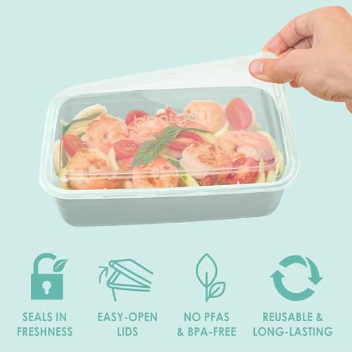 Bentgo Prep - 20-Piece 1-Compartment Reusable Meal Prep Containers with Lids, PFAS & BPA Free Materials, Durable, Microwave, Freezer, & Dishwasher Safe To Go Food Storage (Mint) - Image 4