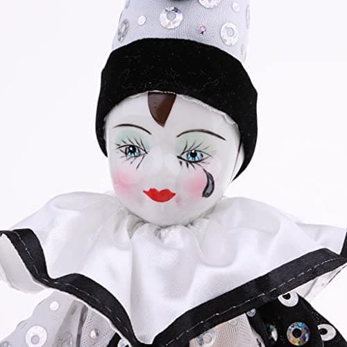 DYNWAVE 9inch Clown Doll - can Sitting & Standing, Hand Painted Harlequin Doll Display Decoration,Valentin Gift - Image 3
