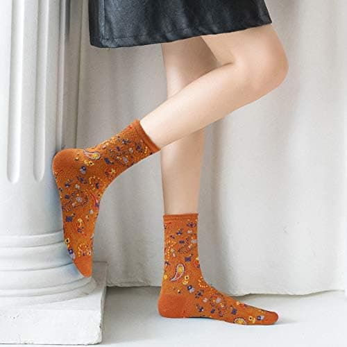 Benefeet Sox Cute Patterned Crew Socks for Women Girls Fun Novelty Graphic Design Casual Cotton Dress Socks One Size 5 Pair-paisley - Image 8