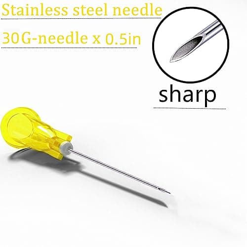 100 Pack 30 Gauge Needle 1/2 Inch, Lab Supplies Dispensing Syringe Needle Individual Sealed Package - Image 2