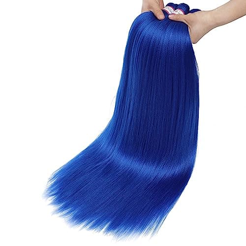 Col Bling Blue Braiding Hair Pre Stretched, 28 Inch Long Braid Hair Extensions for Women, Box Braids Hair Yaki Texture, Professional Synthetic, Softness, Knotless Easy to Install - Image 4