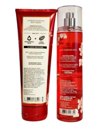 Bath & Body Works Fine Fragrance Mist & Ultra Shea Body Cream Japanese Cherry Blossom 2 Piece Set Full Size 8oz. - Image 2