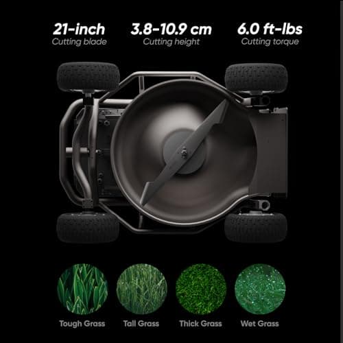 Mowrator Remote Control Lawn Mower S1 4WD 56V18Ah, Multi-Functions RC Lawn Mower with 1.5-4.3 Inch Cutting Height 21 Inch Real Blade for 75% Slope(37°) with Mowing 1.12 Acres - Image 3