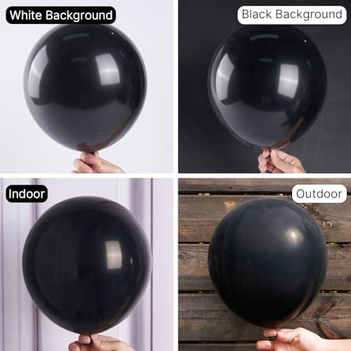 PartyWoo Black Balloons 140 pcs Different Sizes Pack of 18 12 10 5 Inch Matte Black Latex Balloon Arch Kit Garland for Graduation Halloween New Year Anniversary Birthday Party Decorations Black-Y18 - Image 3