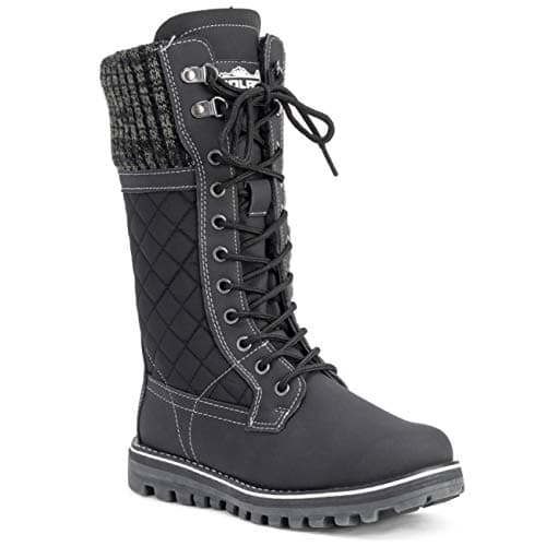 POLAR Womens Winter Thermal Snow Outdoor Warm Mid Calf Waterproof Durable Boot - Black - US5/EU36 - YC0376 - Image 2