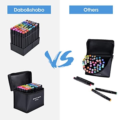Dabo&Shobo 60 Color Alcohol Marker Pens, Bright Permanent Markers For Coloring, Markers For Adults Coloring Book, Wide Chisel And Fine Tip, Dual Tip Design Equipped with Black Suitcase - Image 3