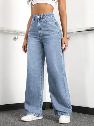 Straight Leg Jeans for Women High Waisted Wide Leg Denim Pants - Image 7