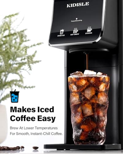 KIDISLE Hot & Iced Coffee Maker, K Cup Coffee Maker, Compatible with K-Cups and Ground Coffee, Single Serve Coffee Machine with Bold Setting, Reusable Filter, Travel Mug Friendly, Black - Image 2