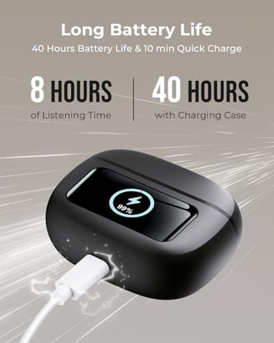 Wireless Earbuds, Ear Buds Active Noise Cancelling with Charging Case, 6.0 Bluetooth Earbuds with AI Clear Calls, 40H Playtime for Sports & Working, Stereo Sound Headphones for iPhone/Android/iPad - Image 5