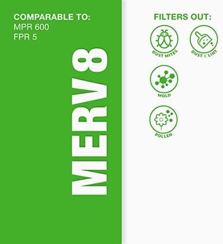 Aerostar 20x20x1 MERV 8 Air Filter, 6 Count, ACTUAL SIZE (19.75 x 19.75 x 0.75), HVAC, Air Conditioning & Furnace Filter Captures Dust, Lint & Pollen (MPR 600 / FPR 5), Made in USA 6 PACK MERV 8 Standard - Image 9