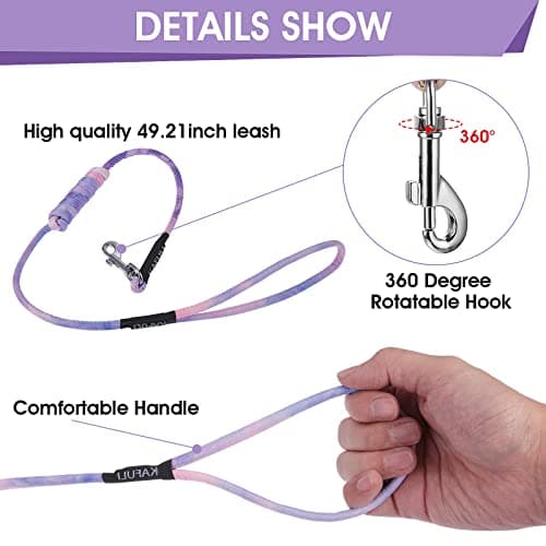TIESOME Cat Harness and Leash Set, Adjustable Gradient Kitten Harness Escape Proof Harness with Leash for Kitty Outdoor Walking (Gradient Purple) - Image 3