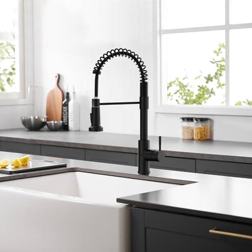 GIMILI Black Kitchen Faucet with Pull Down Sprayer Single Hole Spring Kitchen Sink Faucet, Suitable for Farmhouses, RV, Utility Laundry Room, Outdoor, and Campers. Llave para fregadero de cocina - Image 8