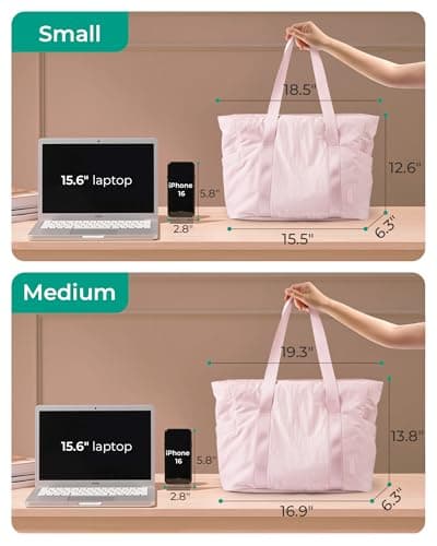 BAGSMART Tote Bag for Women with Zipper, Gym tote with Compartments, Work Tote Nurse Dance Yoga Bag for Travel - Image 3