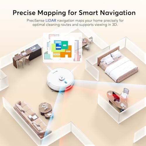 Teendow D20S Max+ Robot Vacuum and Mop, 6000Pa Suction for Pet Hair, with Self-Emptying Dock and Pet Grooming Parts, 10 Weeks Hands-Free Cleaning, PreciSense LiDAR Navigation, App & Voice Control - Image 7