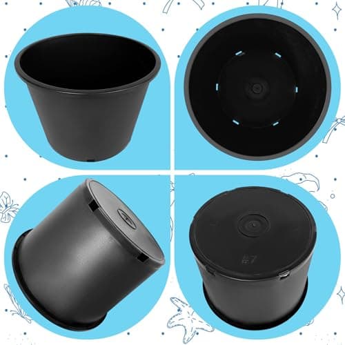 Srehloe 10Pcs 7 Gallon 14 inch Plant Nursery Pot Flower Seedling Injection Molded Container Plastic Garden Planter Pots with Drainage Holes Suitable for Vegetables Flowers Plants Black - Image 5