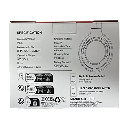 BERIBES Bluetooth Headphones Over Ear, 65H Playtime and 6 EQ Music Modes Wireless Headphones with Microphone, HiFi Stereo Foldable Lightweight Headsets, Deep Bass for Home Office Cellphone PC Ect. - Image 8
